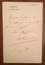 Lettera autografa di Vittorio