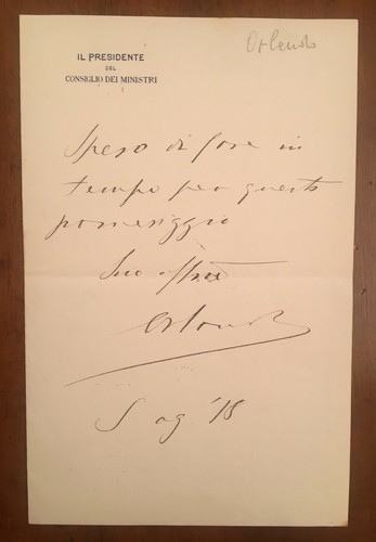 Lettera autografa vittorio - lettera, di