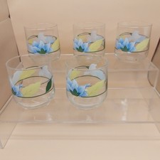 ARCOPAL FRANCE 5 BICCHIERI FLO  FIORI PASTELLO CM.8 DA ACQUA