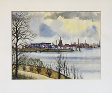 Acquerello Firmato Paesaggio