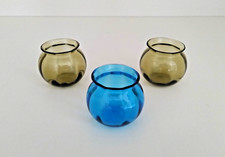 Set 3 Vasetti Piccoli Vasi in Vetro Soffiato di Murano Anni 70 Eccellenti cm 5x6