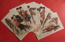 CARTOLINA ILLUSTRATORE GRANDE INNAMORATI DONNINE LIBERTY A CAVALLO  N°6 ( C 96 )