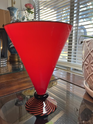 Vaso vetro artistico rosso - vaso,