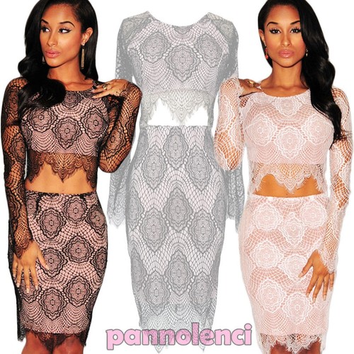 Completo donna top gonna pizzo