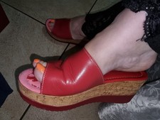 Ciabatte Zeppe Rosse Donna