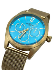STUPENDO OROLOGIO m&m primo emporio QUARZO UOMO ACCIAIO LAMINATO ORO