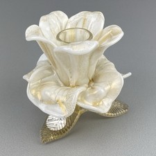 Portacandele in vetro di Murano soffiato a bocca di Salviati & C. Italia, a forma di fiore