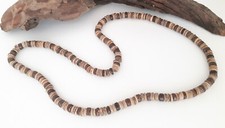 Collana rustica da Uomo in perline di legno di Cocco naturale in due toni 65 cm