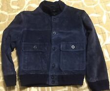 Valtib Giubbotto Di Pelle Scamosciata Blu Tg 10/12 Anni