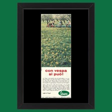 Anni ' 60  * Pubblicità Originale "Vespa, Si Può!, Tipo 2" Cornice