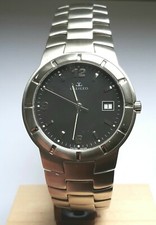 OROLOGIO TUTTO ACCIAIO VETRO ZAFFIRO IMPERMABILE  5ATM PIATTO SWISS MADE