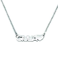 Collana GALASSIA con Nome GIULIA in Acciaio con Cuore 45 cm
