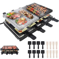 Barbecue per raclette 1400 W pietra calda e piastra grill elettrico da tavolo raclette