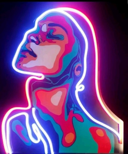 Insegna luminosa neon led viso - insegna,