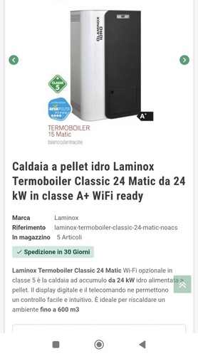 Caldaia laminox idro pellet - idro,