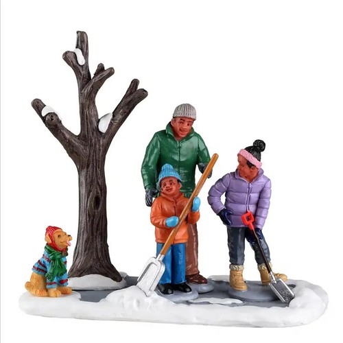 Lemax shoveling the driveway - lemax,