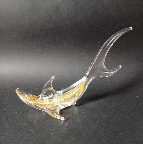 Murano squalo pesce oro vetro - squalo,