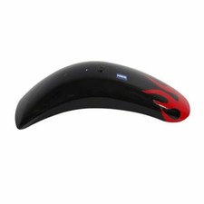 Parafango "Flame" Nero-Rosso Anteriore Pocket Bike Mini Cross HMParts