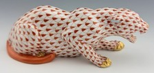? Statuina gatto a rete pantera ruggine 7” Herend come nuova ($1.044 vendita al dettaglio)