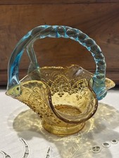 Portacaramelle/ Posacenere/soprammobile -  cestino giallo -azzurro