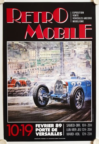 Affiche retro mobile porte - affiche, de