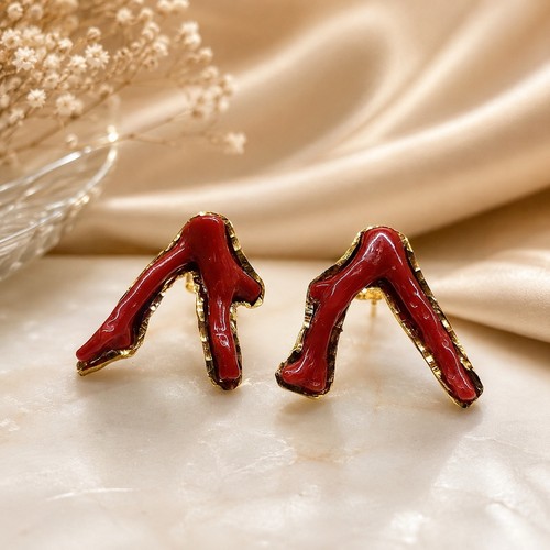 Orecchini corallo rosso - orecchini,