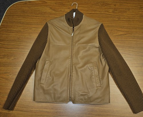 Giacca brioni pelle con - in,