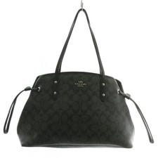 Borsa Tote Bag Mano Pelle PVC Firma Modello All Over Logo Argento Hardware Nero