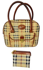 BAG BORSA DONNA A MANO BURBERRYS BURBERRY PELLE CANVAS Brown  VINTAGE  LOGATA