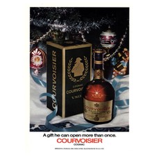 1975 Courvoisier Cognac: A Gift He Can Open More Than Once Vintage Print Ad