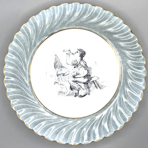 Piatto limoges blu grigio - piatto, blu-grigio