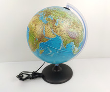 MAPPAMONDO LUMINOSO DA TAVOLO CON BASE NERA GLOBO GEOGRAFICO LAMPADA