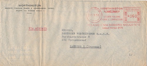 Italia 1956 busta affrancatura - busta,