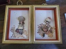 Set Of Two 3D Holly Hobbie Picture Boxes Vtg 70's
