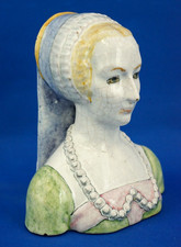 Gian Battista (Nanni) Valentini ARCORE maiolica Busto Regina Claude de France XX