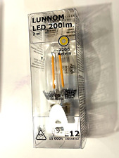 LUNNOM IKEA LED Lampadina 2W E12 200lm Lampadario Trasparente 003.545.67 Nuovo