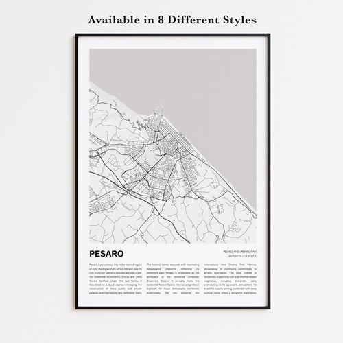 Stampa mappa pesaro poster - stampa, pesaro,