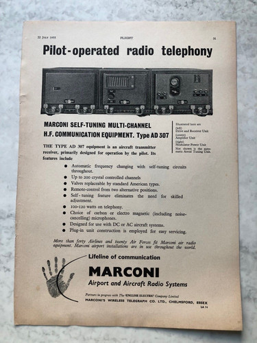 1955 aircraft advert marconi - 1955,