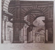 stampa antica F Fontanesi E Montavoci disegno incisione cm 53x41