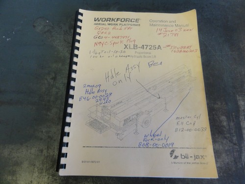 Bil jax xlb - xlb-4725a, manuale