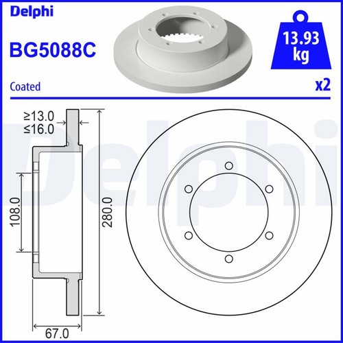 Dischi freno delphi - freno, bg5088c