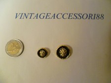 BOTTONE SMALTO TESTA LEONE NERO / ORO VINTAGE METALLO - SMALTO VEDI MISURE