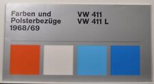VW Volkswagen Farben und Polsterbezüge 1968 1969 VW 411 Modelle auch L