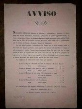 Foglio volante Petrozzi Avviso lezioni di scherma spada sciabola Pesaro 1862