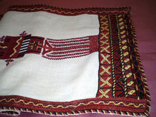 Tovaglia antica rossa ricamo