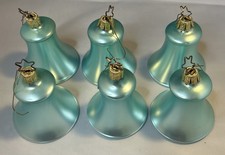 OWC Old World Natale Set di 6 Ornamenti Campana Teal 3” con Suoneria da Appendere CE