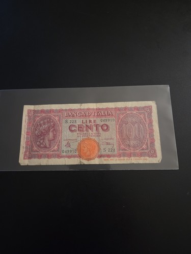 1943 italy 100 lira banca - 1943, d'