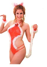 COSTUME ROSSO Sexy body NATALE sadomaso perizoma INTIMO DONNA LINGERIE bodystok