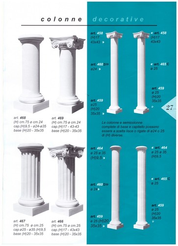 Colonne gesso capitello - colonne,