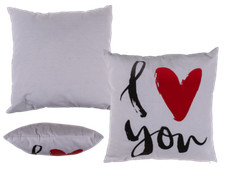 Cuscino Quadrato Bianco I love